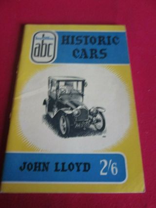 Abc Book Of Historic Cars By John Lloyd 1958 Pb