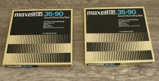 Two Maxell Ud 35 - 90 Reel To Reel Recording Tapes