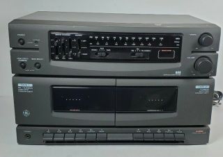Ge 11 - 2004a Stereo Music System Am/fm Dual Cassette Tape Deck No Speakers