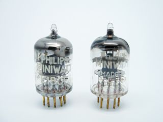 2 X Nos? Philips Sq E180f - 6688 Gold Pins Pentode Vacuum Tubes