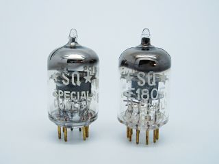 2 x NOS? Philips SQ E180F - 6688 Gold Pins Pentode Vacuum Tubes 2