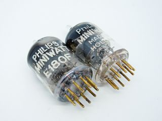 2 x NOS? Philips SQ E180F - 6688 Gold Pins Pentode Vacuum Tubes 3
