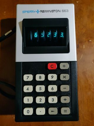 Sperry Remington 663 Calculator 6 Digit & 1970 