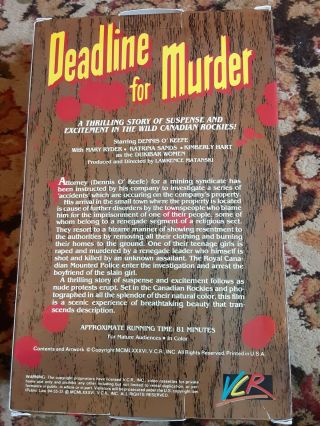 Deadline For Murder - Rare Beta Cassette - Horror - Big Box 2