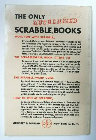 1953 The Scrabble Word Guide Vintage Authorized Scrabble Word List Book 2