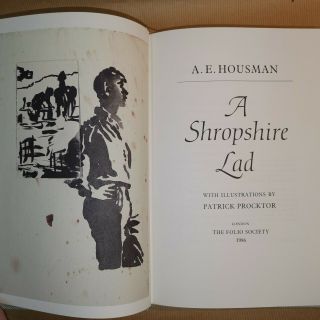 Folio Society A.  E.  Houseman: A Shropshire Lad,  Illustrated By Patrick Procktor.