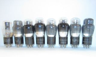 Set Of 8 Type 42 St Style Amplifier Vacuum Tubes.  Tv - 7 Test Strong.