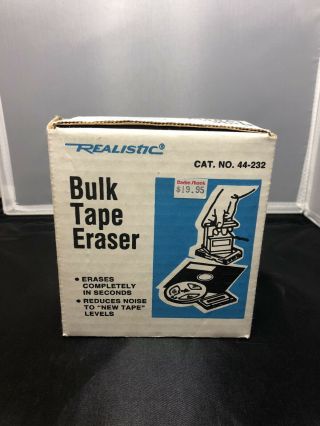 Realistic Bulk Tape Eraser 44 - 232 W/ Box 8 - Track,  Cassettes,  Open Reel,  Floppy