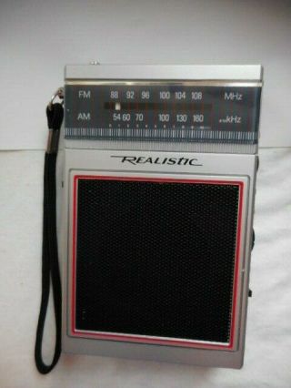 Vintage Realistic Radioshack 12 - 719 Pocket Portable Radio Transistor Am Fm