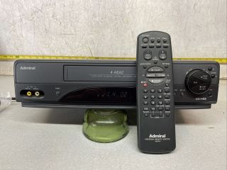 Admiral 4 Head Hi - Fi Mts Stereo Vhs Hq Vcr Player/recorder Remote Jsj 20419