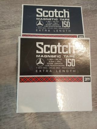 (2) Vintage 3m Scotch 150 Magnetic Reel - To - Reel Tapes 7 " 1800 