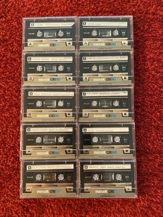 (10) Maxell Xlii 90 Min High Bias Cassette Tapes Xl Ii Epitaxial Type 2 Vintage