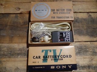 Nos Vintage Sony Tv Car Battery Chord With Stabilizer Dcc - 2 Old Stock