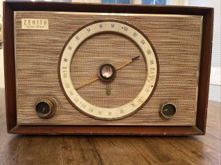 Zenith Table Top Radio S - 46917 - Am/fm Wood Vintage Gold