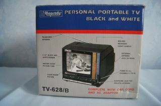 Nos Ai Rhapsody Personal Portable Tv Black And White Tv - 628/b Vhf Uhf