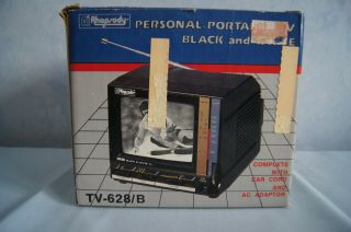NOS AI Rhapsody personal portable TV black and white TV - 628/B VHF UHF 2