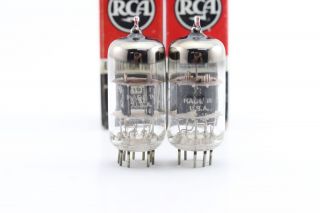 A pairs 12AT7 ECC81 TUBES.  US RCA Ring Getter Rib Plate 3