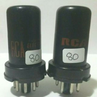 2 Matching Rca 6j5 Vacuum Tubes / Nos On Calibrated Tv - 7