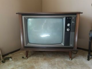 Rca Color Tv Vintage Wooden Console