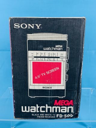 Vintage Sony Mega Watchman Fd - 500 Tv And Radio