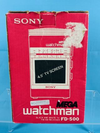 Vintage Sony Mega Watchman FD - 500 TV And Radio 3