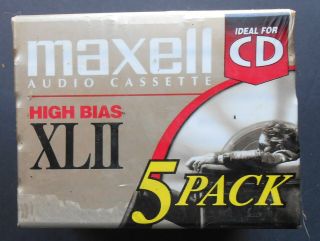 5 Pack Maxell Xl Ii Ii 90 Minute High Bias Cassette Tapes