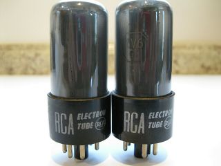 2 Rca 6v6gt Smoked Glass Vacuum Tubes,  Matched Date 1952 Tv - 7.
