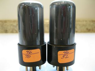 2 RCA 6V6GT SMOKED GLASS VACUUM TUBES,  MATCHED DATE 1952 TV - 7. 3