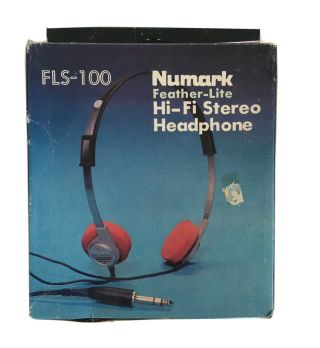 Vintage Numark Feather - Lite Hi - Fi Stereo Headphones Model Fls - 100