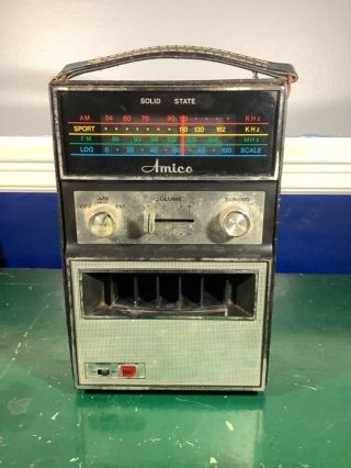 Vintage Amico Solid State Am/fm Radio Ac/dc With Case
