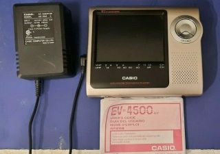 Vintage 4 " Casio Ev - 4500 Lcd Color Television Analog Ntsc Type Tv Great