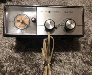 Vintage General Electric Solid State Am/fm Alarm Clock Radio (walnut)