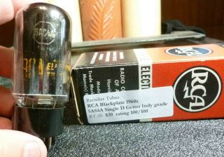 Rca 5as4a Black Plate Rectifier Tube 100/100 D - Getter Industrial Grade