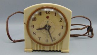 Vintage General Electric Alarm Clock Cream Plastic Case Model Number 7h154