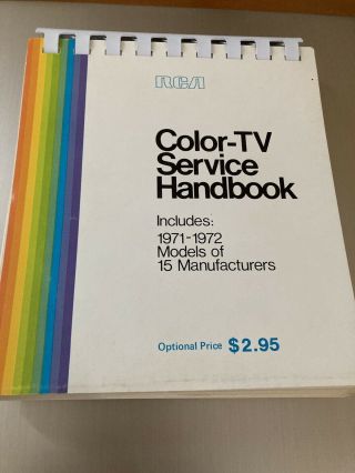 Vintage Rca Color Tv Service Handbook Of 1971 - 1972 Models Of 15 Manufacturers