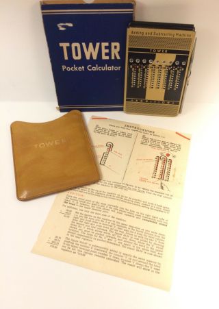 Tower Pocket Calculator Vtg With Stylus Case Box Instructions