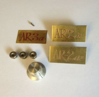 Vintage Acoustic Research Ar - 2ax Badges,  Ar - 3a Badge & Ar Speaker Parts