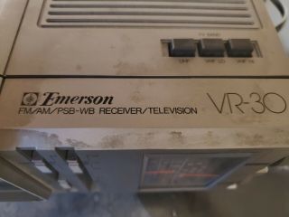 Vintage 80 ' s 1984 Emerson Portable TV FM/AM/PSB/WB Radio VR - 30 3