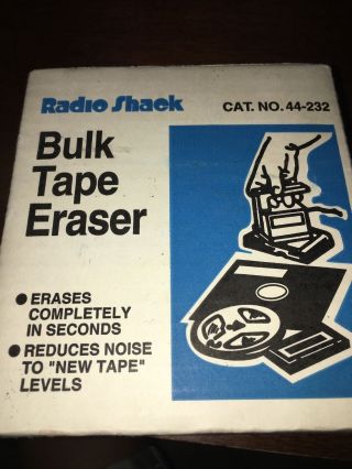 Radio Shack Realistic Bulk Tape Eraser 44 - 232 W Box & Instructions