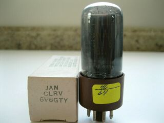Nos Vintage Ge Jan - Clrv 6v6 Gty Vacuum Tube,  Black Plate,  2d Getter,  Tv - 7