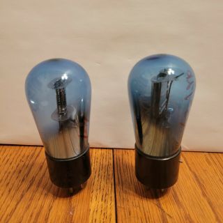 2 Arcturus Blue Glass,  globe style type 126 (26) 127 (27) vacuum tubes 2