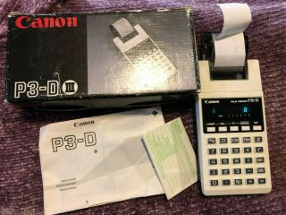 Vintage Canon P3 - D Electronic Printing Calculator Model 006127 Japan
