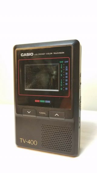 C 1987 Casio Lcd Portable Pocket Color Television Tv - 400s