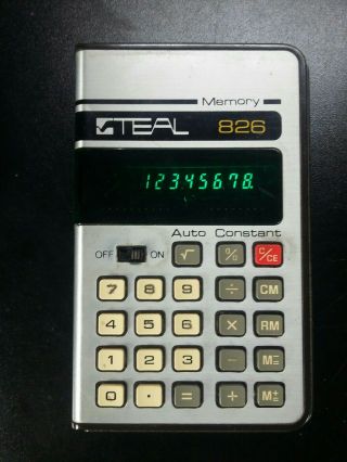 Vintage Teal 826 Electronic Calculator