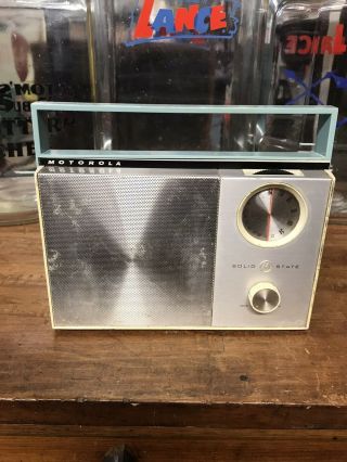 Vintage Motorola Am Radio Baby Blue Retro Mid Century