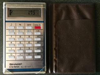 Vintage Sharp El - 8159 Pocket Calculator Elsi Mate With Case And Sound.