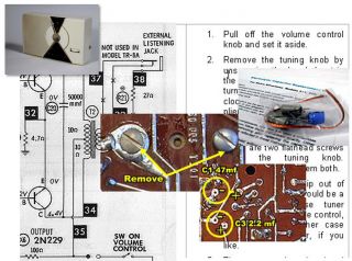 Philco T - 7 - 126 Transistor Radio Electrolytic Recap Parts & Color Instructions 2