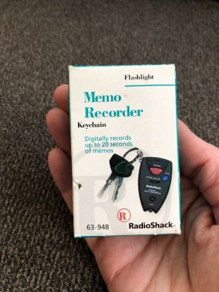 Radio Shack Memo Recorder,  Cat 63 - 948,  20 Sec.  W/ Led Light Nos Old Stock