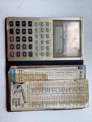 Vintage Casio Fx - 900 Scientific Calculator,  Solar Cell,  With Case,