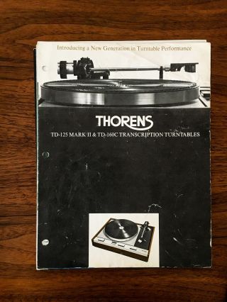 Thorens Td - 125 Mk Ii Td - 160c Turntable 2 Pg Cond Fair Dealer Brochure